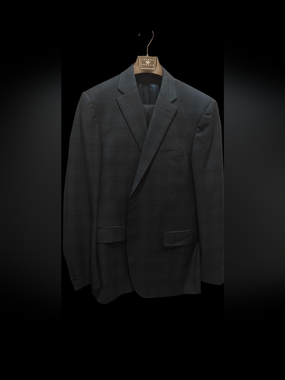 Canali Mens Steel Grey Plaid Suit 46L Jacket 40 Waist Italian Wool Two Piece